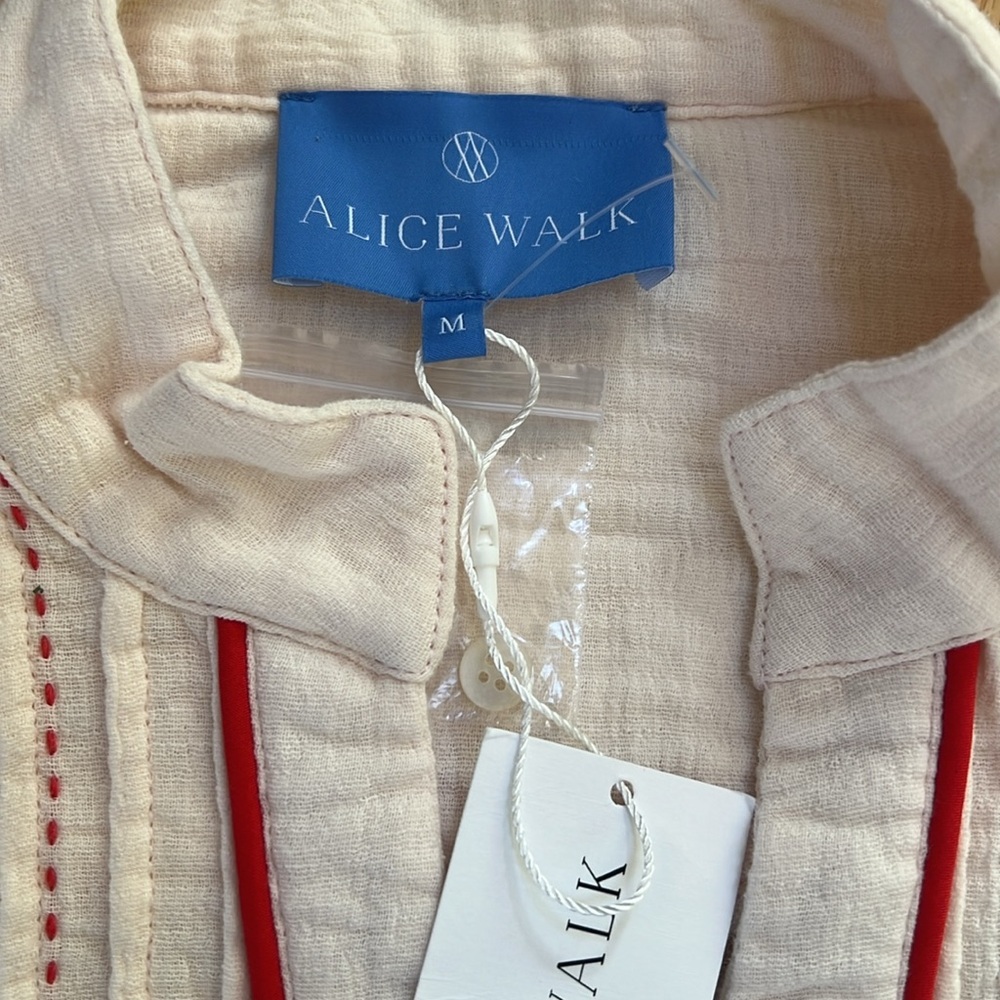 New! Alice Walk medium gauzy cotton pintuck dress with stitching. - Picture 5 of 8